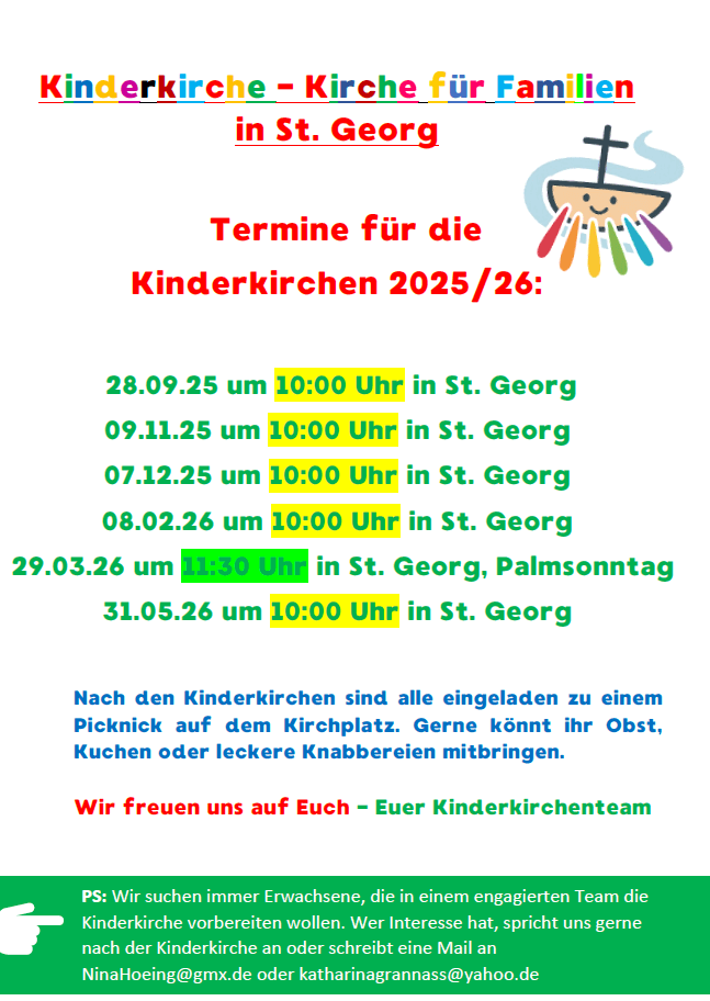 Einladung zur Kinderkirche St. Georg